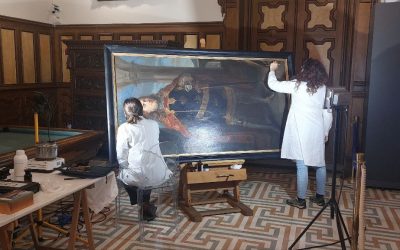 Restauro live delle tele – Sala Rosa dei Venti